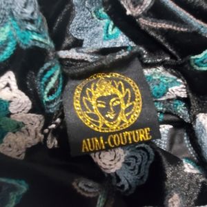 Velvet flare floral pants